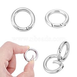 201 Stainless Steel Spring Gate Rings, O Rings, Stainless Steel Color, 6 Gauge, 24x4mm, Inner Diameter: 16mm, 4pcs/box(STAS-UN0010-85P)