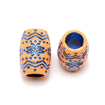 Resin Beads, Hair Decorations, Barrel, Blue, 20x13.5mm, Hole: 7.5mm