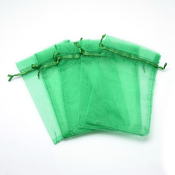 Organza Bags, High Dense, Rectangle, Spring Green, 15x10cm