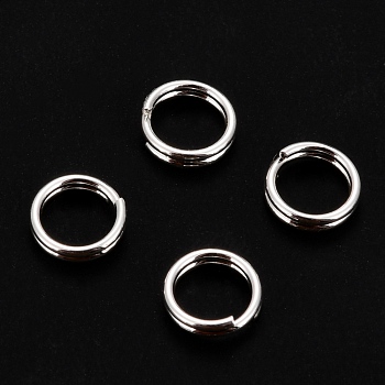 304 Stainless Steel Split Rings, Double Loops Jump Rings, Silver, 6x1mm, Inner Diameter: 5mm, Single Wire: 0.5mm