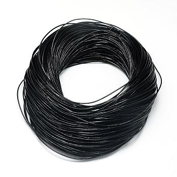 Round Cowhide Leather Cord, Leather Rope String for Bracelets Necklaces, Black, 1.5mm, about 100yard/bundle