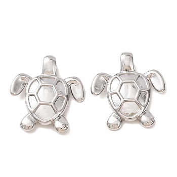 304 Stainless Steel Pendants, Turtle Charms, Stainless Steel Color, 25.5x23.5x5.5mm, Hole: 2.5x4mm