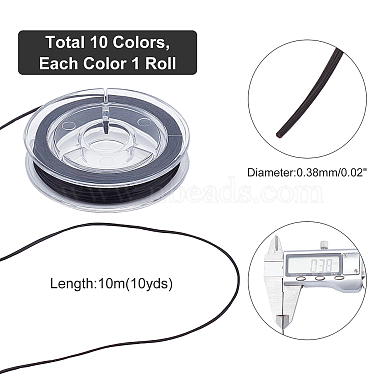 PandaHall Elite 10 Rolls 10 Colors Flat Japanese Crystal Elastic Stretch Thread(EW-PH0002-09)-5