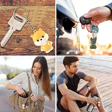 16Pcs 8 Style Plastic Keychains(KEYC-YW00234)-6