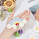 Crochet Rainbow Polyester Car Mirror Hanging Pendant Decorations(HJEW-WH0043-38)-3