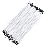 Polyester Cords, with Black Cord End, for DIY Gift Bagd Rope Handle Making, White, 320x4mm(AJEW-WH0410-178)