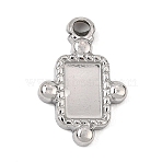 304 Stainless Steel Pendant Cabochons Settings, Rectangle Charms, Stainless Steel Color, Tray: 6.5x4mm, 14x9.5x2mm, Hole: 1.2mm(SA-CBA0563-29P)
