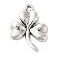 Tibetan Style Alloy Pendants, Cadmium Free & Nickel Free & Lead Free, Ireland Shamrock , Antique Silver, 19x14x2mm, Hole: 2mm(EA11722Y-NF)