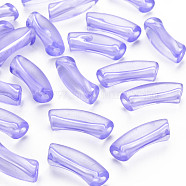 Transparent Acrylic Beads, Curved Tube, Medium Purple, 36x13.5x11.5mm, Hole: 4mm, about 148pcs/500g(MACR-S372-001C-003)