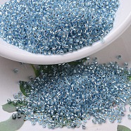 MIYUKI Delica Beads Small, Cylinder, Japanese Seed Beads, 15/0, (DBS0044) Silver Lined Aqua, 1.1x1.3mm, Hole: 0.7mm, about 3500pcs/10g(X-SEED-J020-DBS0044)
