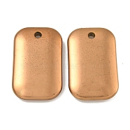 Electroplated Synthetic Non-Magnetic Hematite Pendants, Rectangle Charms, Copper Plated, 34x21.5x5mm, Hole: 2.8mm(G-C136-05E)