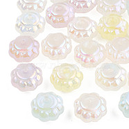 Plating Acrylic Beads, Pearlized, Flower, Mixed Color, 19x19x12mm, Hole: 2mm(OACR-N010-047)