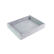 Velvet Jewelry Trays for Necklaces Rings Bracelets Storage, Rectangle, Gray, 15x21x3cm(PW-WG64371-01)