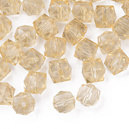 Transparent Acrylic Beads, Faceted, Cube, Wheat, 10x11x11mm, Hole: 2mm, about 670pcs/500g(MACR-S373-132-B13)
