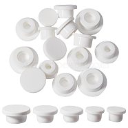 20Pcs 5 Style Silicone Bottle Seal Plug, Reusable Replacement Bottle Stopper, Flat Round, White, 20~30x13~14mm, Inner Diameter: 6~12mm, 4pcs/style(FIND-GF0004-32)