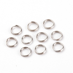 201 Stainless Steel Split Ring, Lure Tackle Connector, Fishing Accessory, Stainless Steel Color, 7x1.5mm, 5.5mm Inner Diameter(STAS-WH0026-03F)