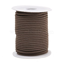 Nylon Threads, Milan Cords/Twisted Cords, Coffee, 3mm, about 21.87 yards(20m)/roll(NWIR-P018-39)