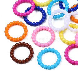 Opaque Acrylic Linking Rings, Bumpy Round Ring, Mixed Color, 19x3mm, Inner Diameter: 13mm, about 1300pcs/500g(MACR-N013-067)