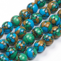 Synthetic Turquoise Beads Strands, Dyed, Round, Colorful, 8mm, Hole: 0.8mm, about 50pcs/strand, 15.7 inch(40cm)(X-TURQ-G832-04-8mm)