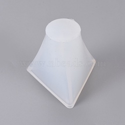 Silicone Molds, Resin Casting Molds, For UV Resin, Epoxy Resin Jewelry Making, Pyramid, White, 4.1x4.7x4.5cm, Inner Diameter: 40x40mm(DIY-WH0143-34)