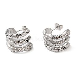 304 Stainless Steel Snake Stud Earing Findings, Earring Settings for Rhinestone, Stainless Steel Color, 18.5x15.5mm, Fit for 1.2 Rhinestone(EJEW-K244-32P)
