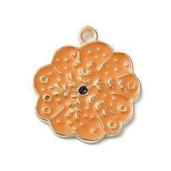 Thanksgiving Day Golden Tone Alloy Enamel Pendants, Pumpkin, 22x19.5x1.5mm, Hole: 1.8mm(ENAM-M002-02B-G)