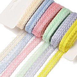 Polyester and Nylon Wavy Edged Ribbon Sets, for Bowknot Making, Gift Wrapping, Mixed Color, 3/8 inch(9~11mm), about 5.00 Yards(4.57m)/Bag(DIY-Z029-01E)