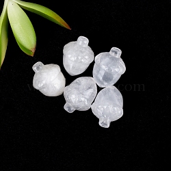 Natural Quartz Crystal Carved Healing Pine Cone Figurines, Reiki Energy Stone Display Decorations, 25x20mm(PW-WG28183-03)