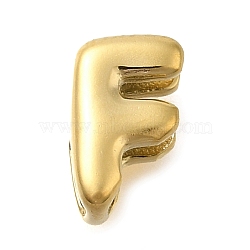 Ion Plating(IP) 304 Stainless Steel Slide Charms, Real 14K Gold Plated, Letter F, 8.5x5.5x4.5mm, Hole: 3.5x1.5mm(STAS-B075-37G-F)