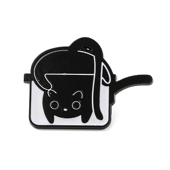 Liquid Cat Enamel Pins, Black Alloy Badge for Backpack Clothes, Bottle, 22x30x1.4mm