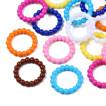 Opaque Acrylic Linking Rings, Bumpy Round Ring, Mixed Color, 19x3mm, Inner Diameter: 13mm, about 1300pcs/500g