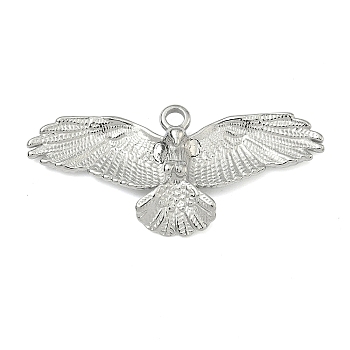 304 Stainless Steel Pendants, Eagle Charm, Stainless Steel Color, 19.5x41.5x4.5mm, Hole: 2.5mm