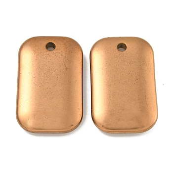 Electroplated Synthetic Non-Magnetic Hematite Pendants, Rectangle Charms, Copper Plated, 34x21.5x5mm, Hole: 2.8mm