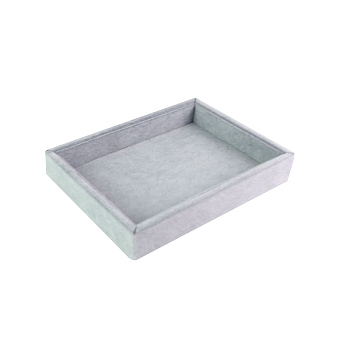 Velvet Jewelry Trays for Necklaces Rings Bracelets Storage, Rectangle, Gray, 15x21x3cm