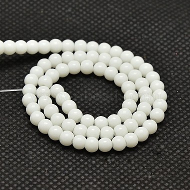 Opaque Solid Color Glass Round Beads Strands(X-GLAA-F032-6mm-01)-2