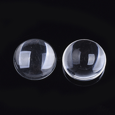 Прозрачные стеклянные кабошоны(GGLA-R026-25mm-B)-2