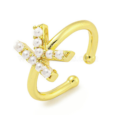 White Letter K Brass Finger Rings