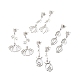 304 Stainless Steel Flower Long Dangle Stud Earrings for Women(EJEW-JE05006)-1
