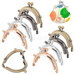 8Pcs 4 Colors Iron Kiss Lock Purse Frames, Smooth Surface, for Coin Purse Making, Mixed Color, 4.6x5.5x1.1cm, Hole: 2.5mm, 2pcs/color(FIND-PH0007-39)