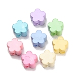 Opaque Acrylic Enamel European Beads, Large Hole Beads, Mixed Color, Flower, 22x22x13.5mm, Hole: 6mm(AC-CBA917A-01B)