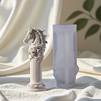 Horse Silicone Candle Molds, Gesso Resin Casting Molds, Gothic Style, White, 118x45x45mm, Inner Diameter: 30.5mm(DIY-T005-01A)