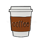 Creative Zinc Alloy Brooches, Enamel Lapel Pin, with Iron Butterfly Clutches or Rubber Clutches, Electrophoresis Black Color, Coffee, Coffee, 30x23mm, Pin: 1mm(JEWB-Q031-125)