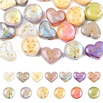 20Pcs 2 Styles Opaque Acrylic European Beads, with Gold Foil, Large Hole Beads, Mixed Color, 14.6~14.6x16.6~17.8x8.3~8.4mm, Hole: 4~4.5mm, 10pcs/style(OACR-YW0004-39)