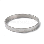 Non-Tarnish 304 Stainless Steel Plain Bangle, Stainless Steel Color, Inner Diameter: 2-1/8x2-1/2 inch(5.4x6.3cm)(BJEW-F464-11P)