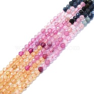 Natural Tourmaline Beads Strands, Faceted, Round, 2mm, Hole: 0.5mm, about 215pcs/strand, 15.16''~15.55''(38.5~39.5cm)(G-P457-A01-14F)