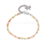 Shell Pearl & Glass Beaded Bracelets for Women, Colorful, 7 inch(17.7cm)(BJEW-JB10414)