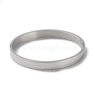 304 Stainless Steel Plain Bangle, Stainless Steel Color, Inner Diameter: 2-1/8x2-1/2 inch(5.4x6.3cm)(BJEW-F464-11P)