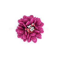 Non-Woven Fabric Flowers,  with Glitter Powder, for DIY Headbands Flower, Clothing, Shoes, Hats Accessories, Medium Violet Red, 40x45x20mm(DIY-WH0199-70B)
