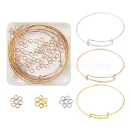 DIY Jewelry Set Making, Bracelet with Adjustable Brass Expandable Bangle Making and Eco-Friendly Vacuum Plating & Long-Lasting Plated Brass Open Jump Rings, Multi-color, 96Pcs/Box(DIY-FS0001-02)