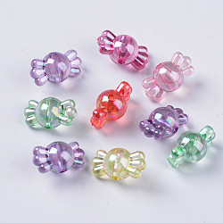 Transparent Acrylic Beads, AB Color Plated, Candy, Mixed Color, 9x16.5x9mm, Hole: 1.8mm, about 960pcs/500g(TACR-Q270-004)